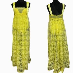 For Love And Lemons Yellow Floral Maxi Dress